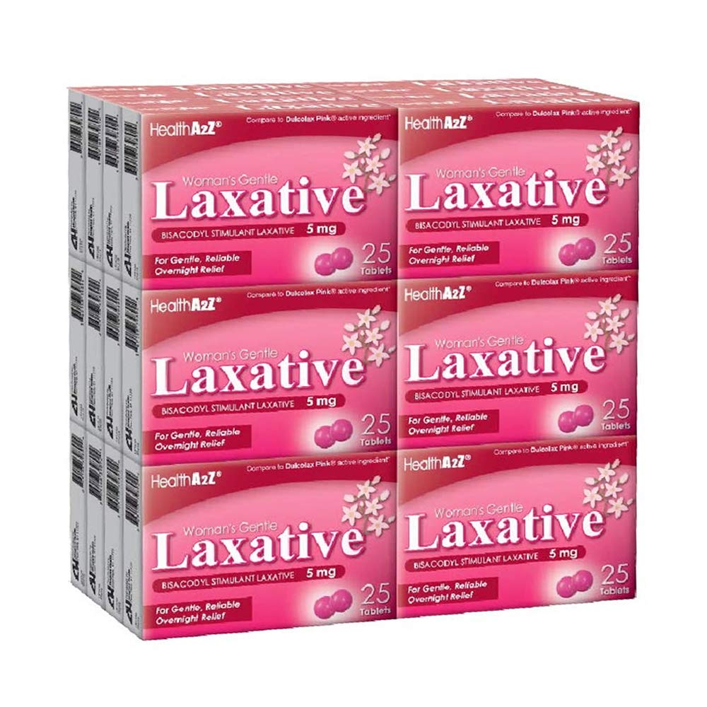 HealthA2Z Mujer: laxante suave en tabletas rosas para alivio nocturno confiable.