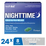 HealthA2Z Nighttime etiqueta detalle, dosis clara para uso nocturno seguro.