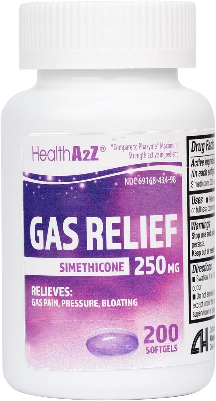 HealthA2Z simeticona cápsulas: alivio rápido del gas.