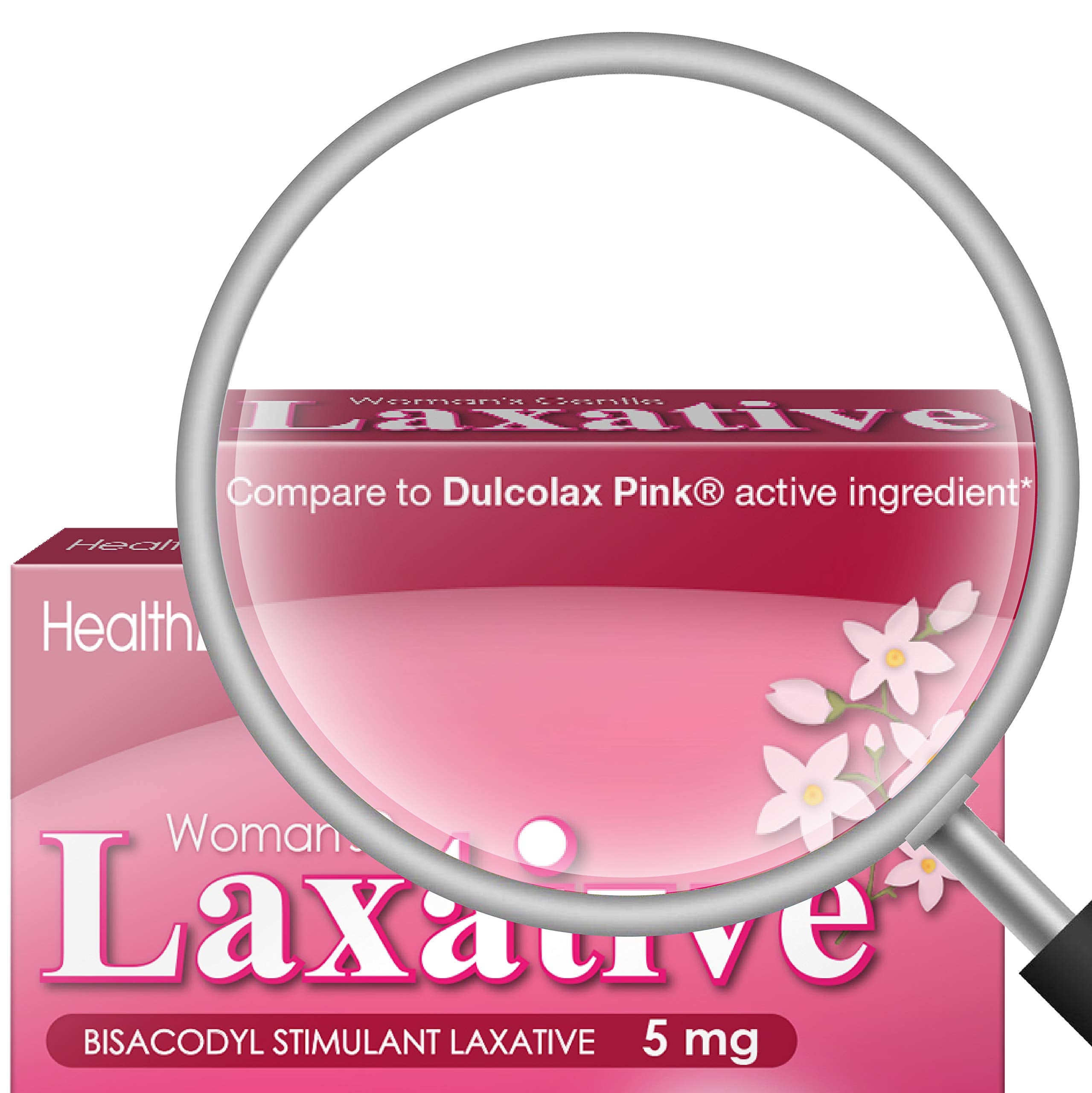 HealthA2Z Tabletas bisacodyl 5 mg para alivio ocasional del estreñimiento.