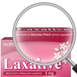 HealthA2Z Tabletas bisacodyl 5 mg para alivio ocasional del estreñimiento.