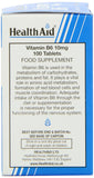 HealthAid Vitamina B6, botella, dosis confiable para la rutina diaria.