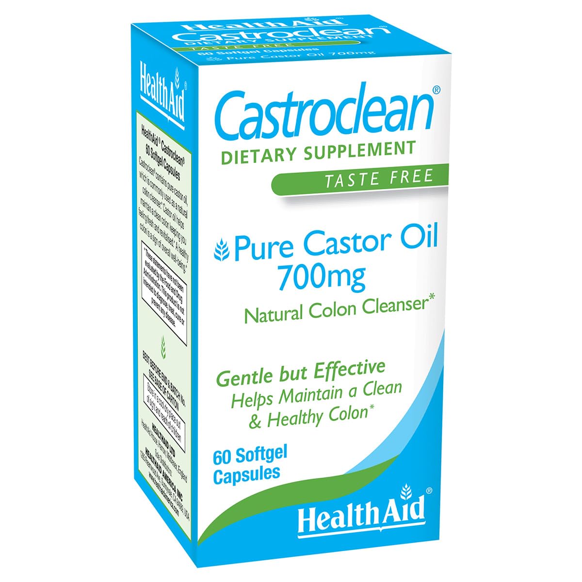 HealthAid Castroclean cápsulas blandas para uso diario y apoyo suave del colon