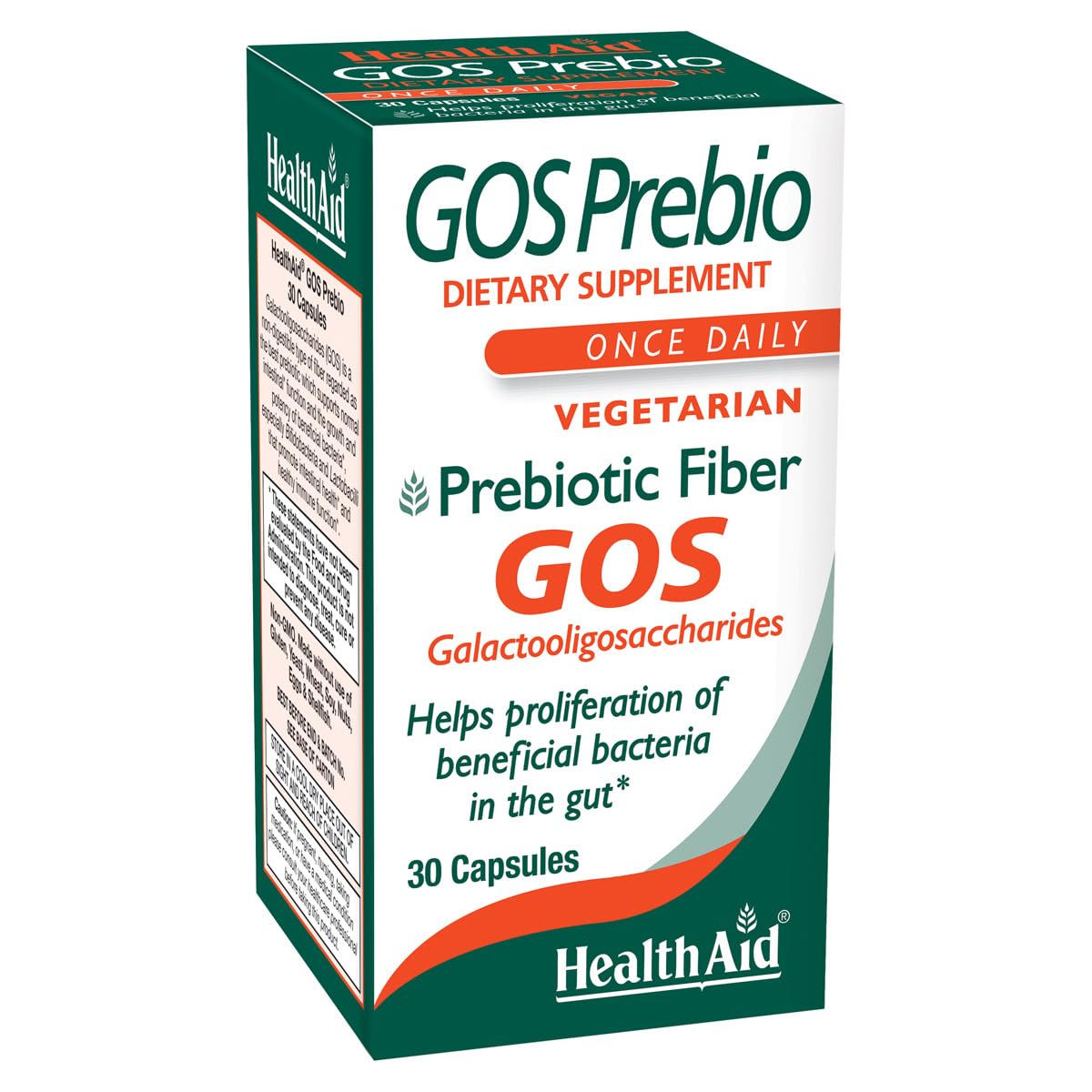HealthAid GOSPrebio, botella-dosificadora para uso diario y salud intestinal.