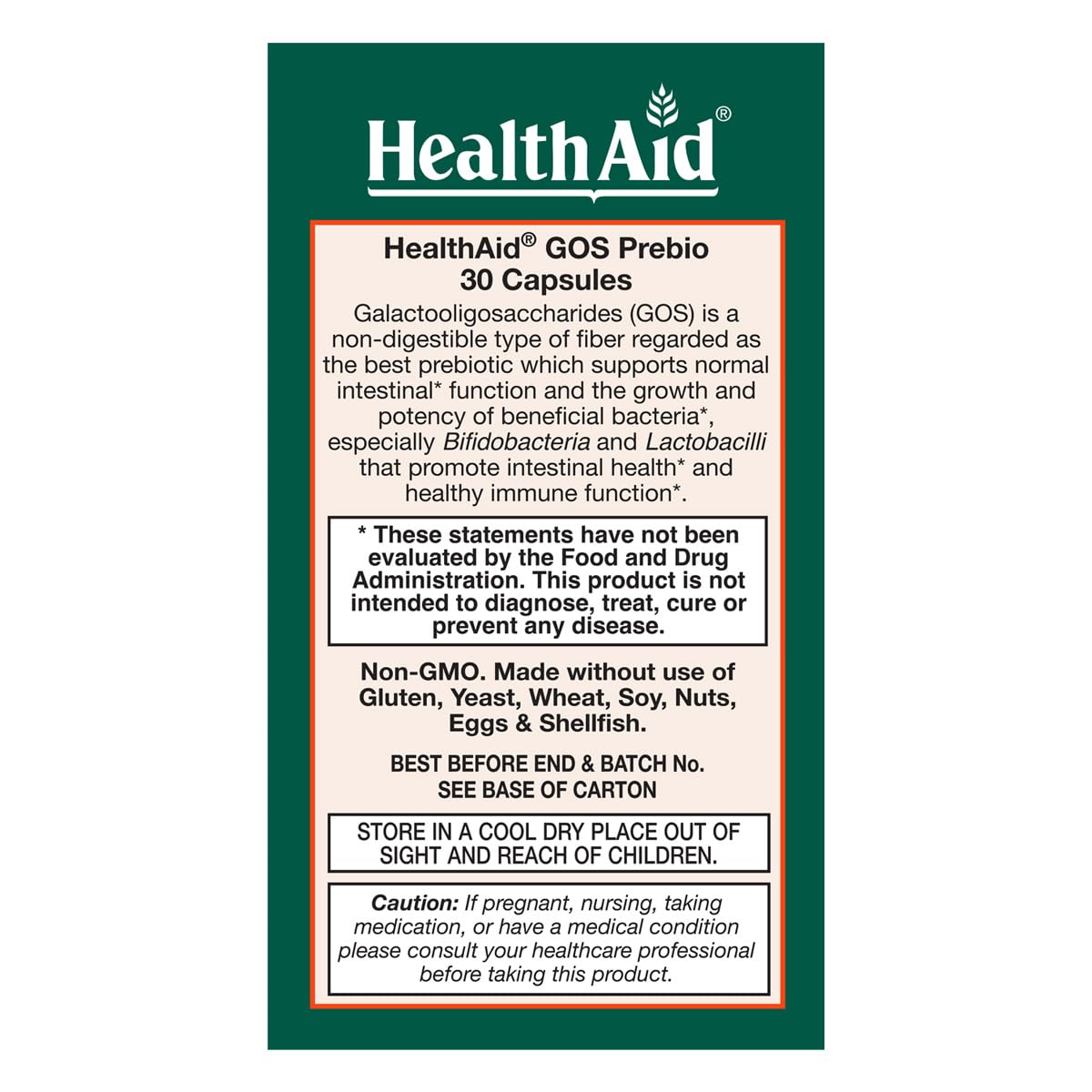 HealthAid GOSPrebio, cápsulas de una dosis para la salud intestinal.