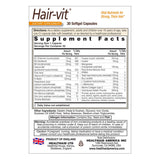 HealthAid Hair-VIT: cápsula en primer plano sugiere aporte de aminoácidos y vitaminas.
