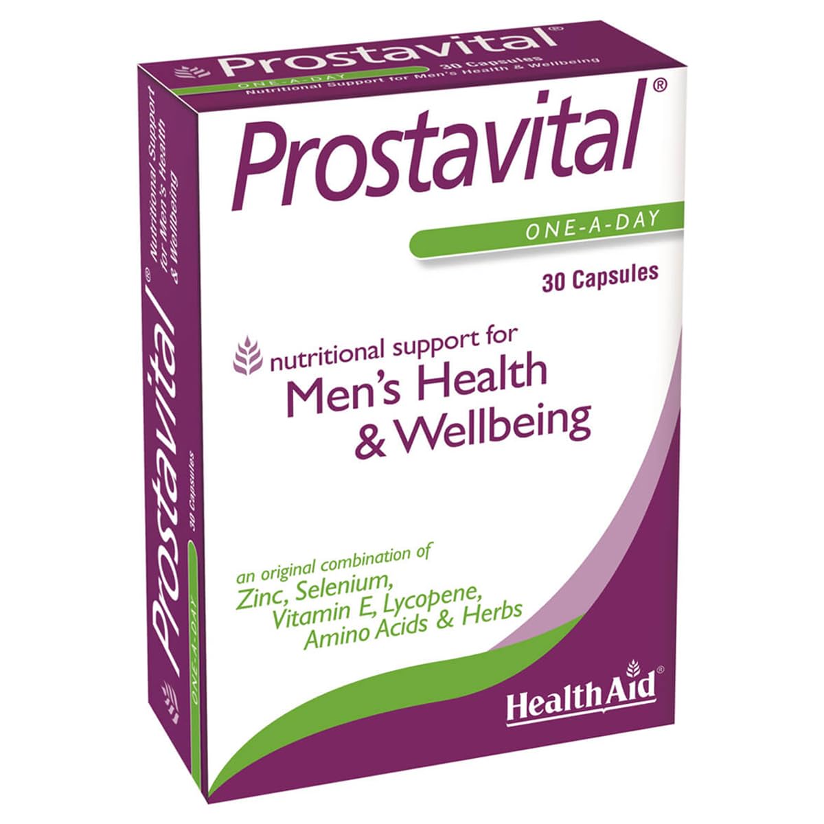 HealthAid Prostavital cápsulas en blister, conveniente complemento diario de zinc y selenio.