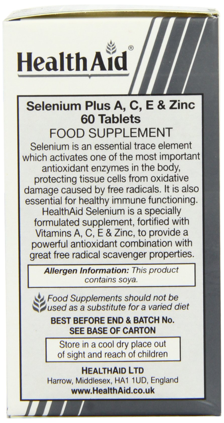 HealthAid Selenium Plus empaque de 60 tabletas, opción práctica para la rutina.