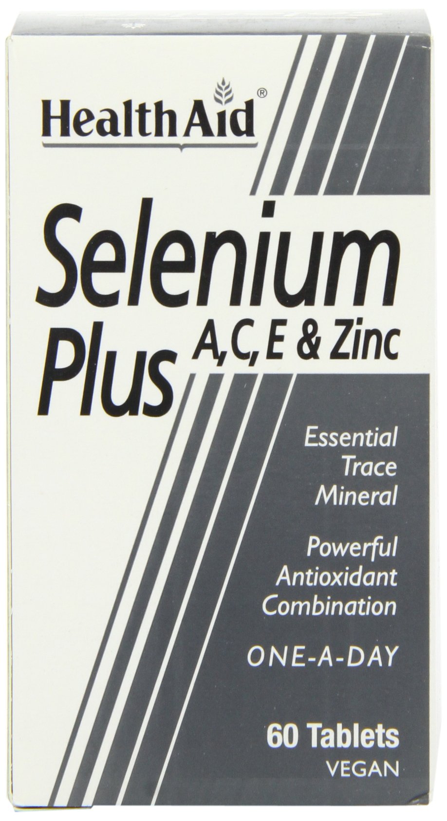 HealthAid Selenium Plus etiqueta de dosis clara para tomas simples.