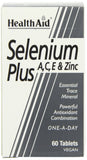 HealthAid Selenium Plus etiqueta de dosis clara para tomas simples.