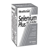 HealthAid Selenium Plus tabletas en frasco para apoyo diario del sistema inmune.