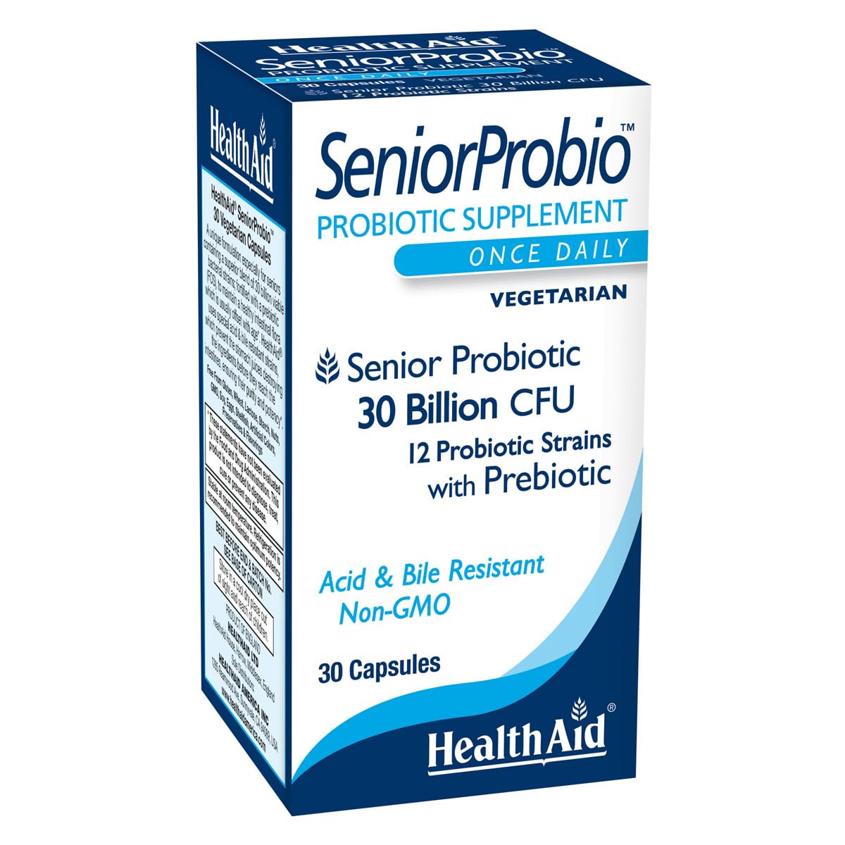 HealthAid SeniorProbio: cápsula diaria para apoyar la salud digestiva.