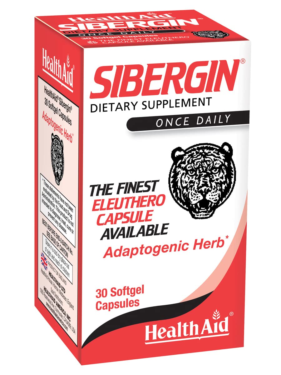 HealthAid Sibergin: botella de cápsulas blandas para energía sostenida