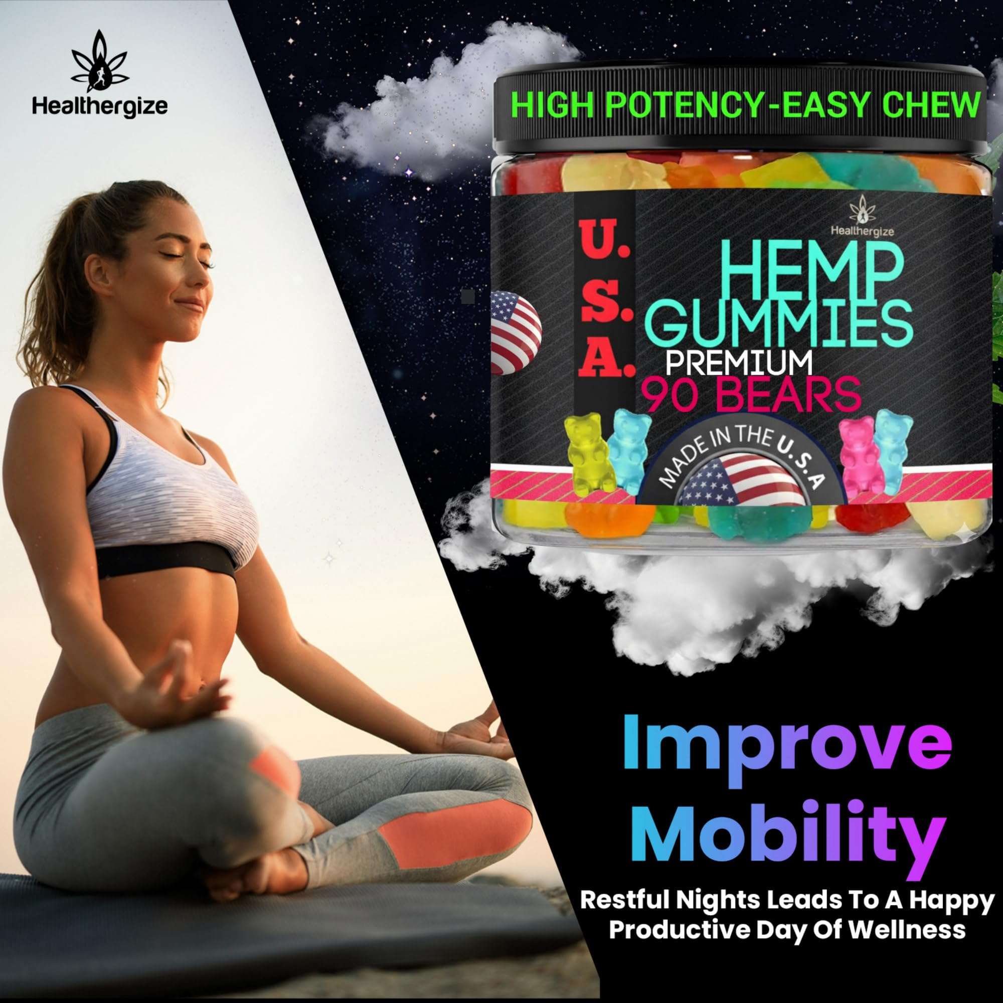 Healthergize gominolas hechas en USA con estándares de calidad