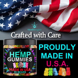 Healthergize gomitas cáñamo etiqueta-detalle con diseño premium visible.