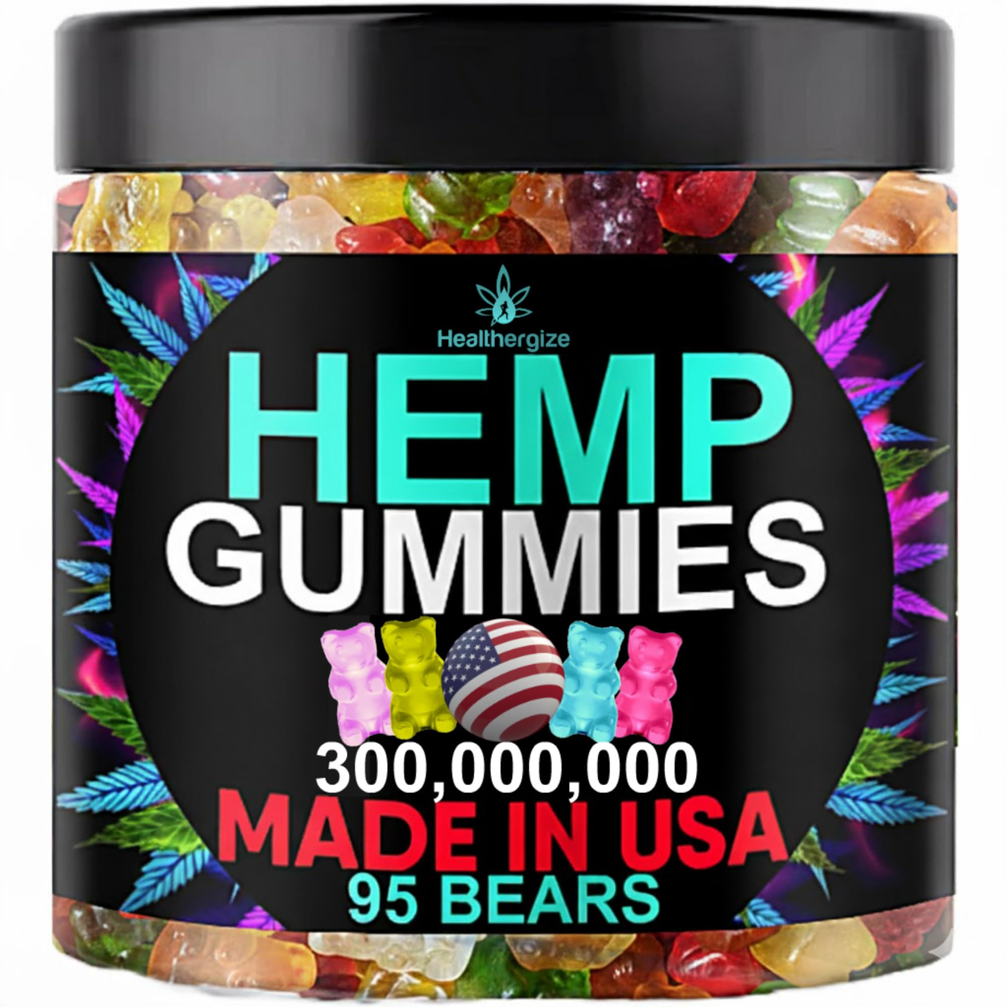 Healthergize gomitas de cáñamo sueno-relajacion frasco para relajación nocturna.