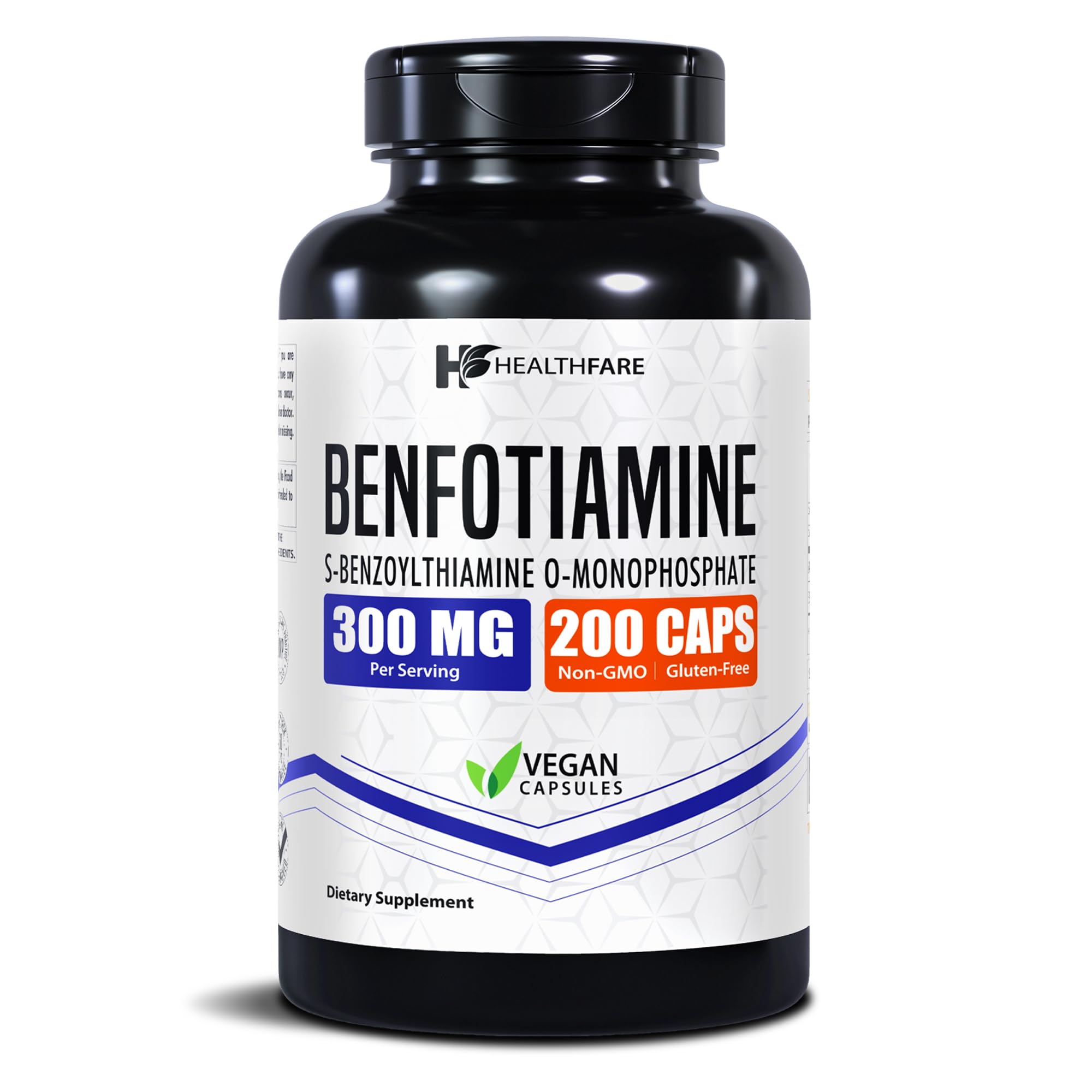 Healthfare Benfotiamina cápsulas vegetales para soporte diario y absorción avanzada.