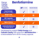 Healthfare Benfotiamina apoya la función metabólica con una ingesta diaria confiable libre de OGM.