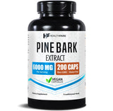 Healthfare extracto de pino marino francés, botella, antioxidante diario para bienestar general.