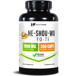 HealthFare He Shou Wu Fo-Ti cápsulas y frasco para bienestar diario