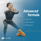 Healthfare Psyllium Husk Capsules presentación estable para uso diario.