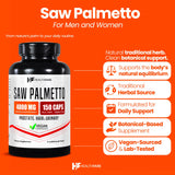 Healthfare Saw Palmetto cápsulas veganas enfocadas en soporte urinario