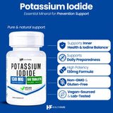 HealthFare tabletas de ioduro de potasio, dispersión rápida para uso diario.