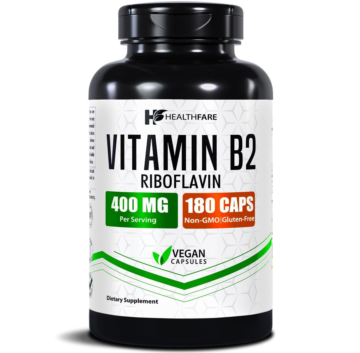 Healthfare Vitamina B2 Riboflavina 400mg cápsulas vegetales para energía diaria