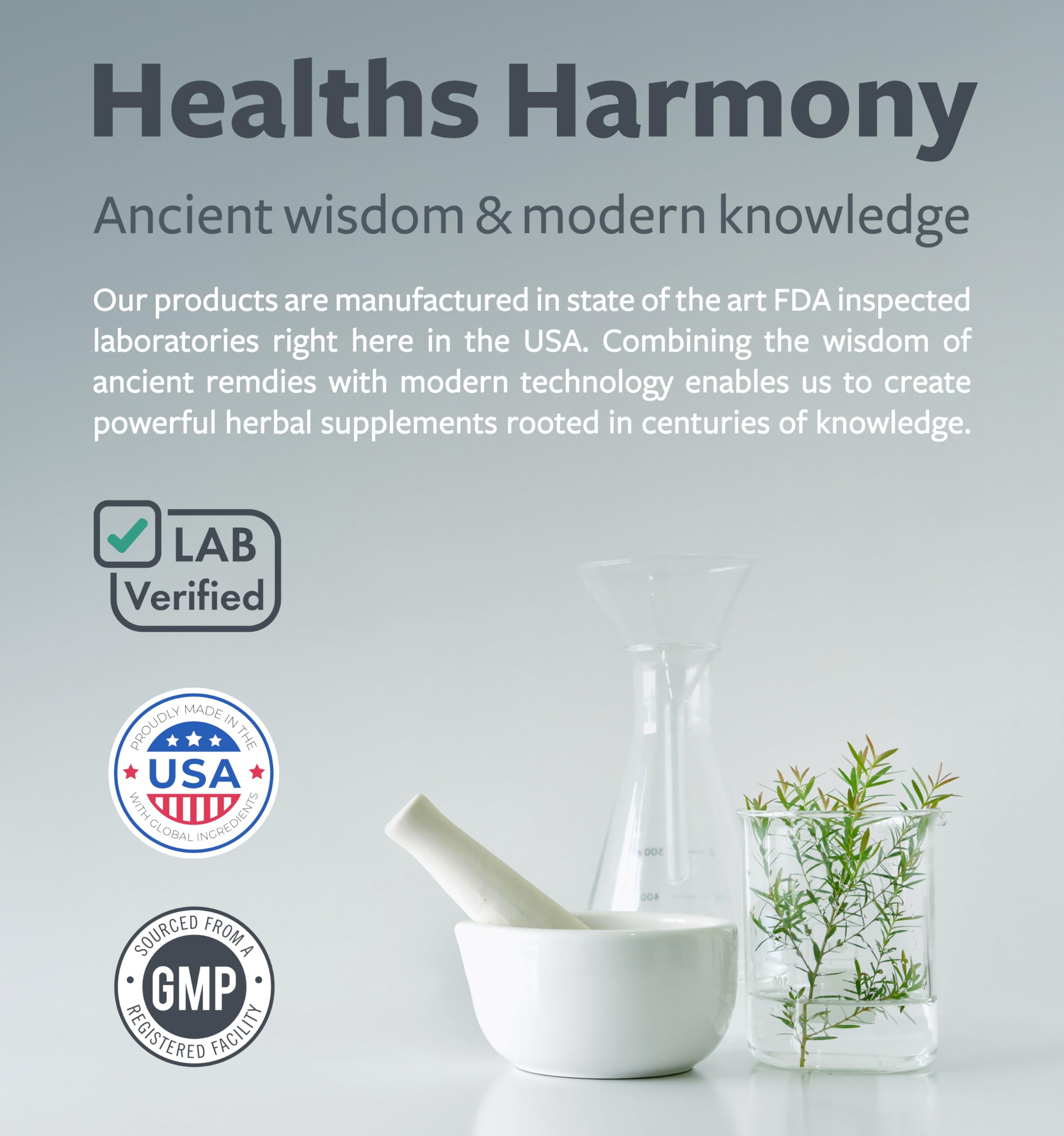 Healths Harmony Albahaca Santa Capsula incluye extracto para equilibrio mental.
