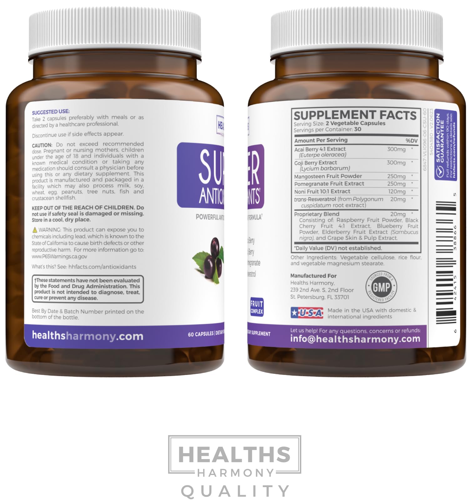 Healths Harmony: resveratrol en cápsulas para bienestar general
