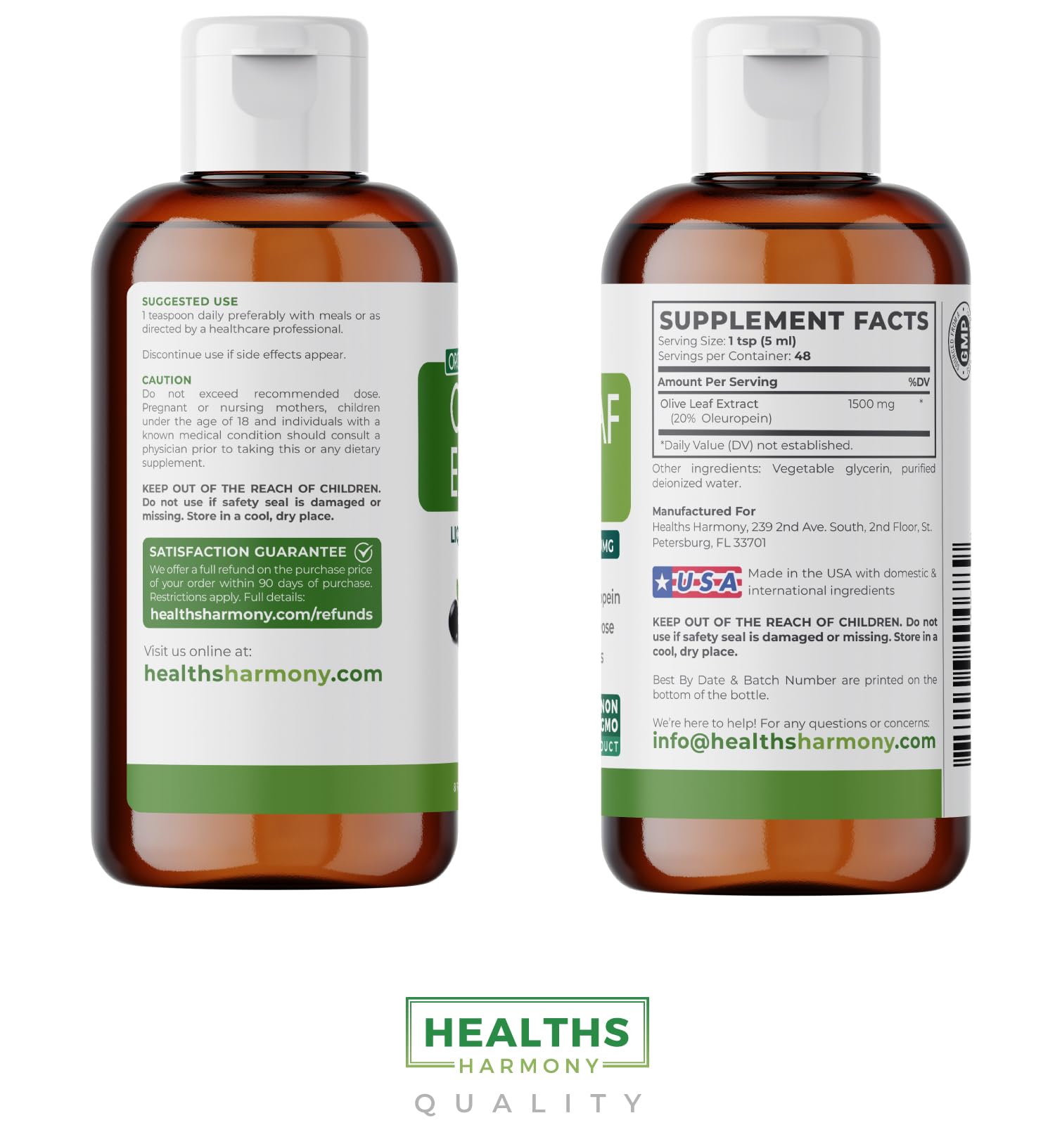 Healths Harmony Contenido no transgénico, ingredientes de origen vegetal.
