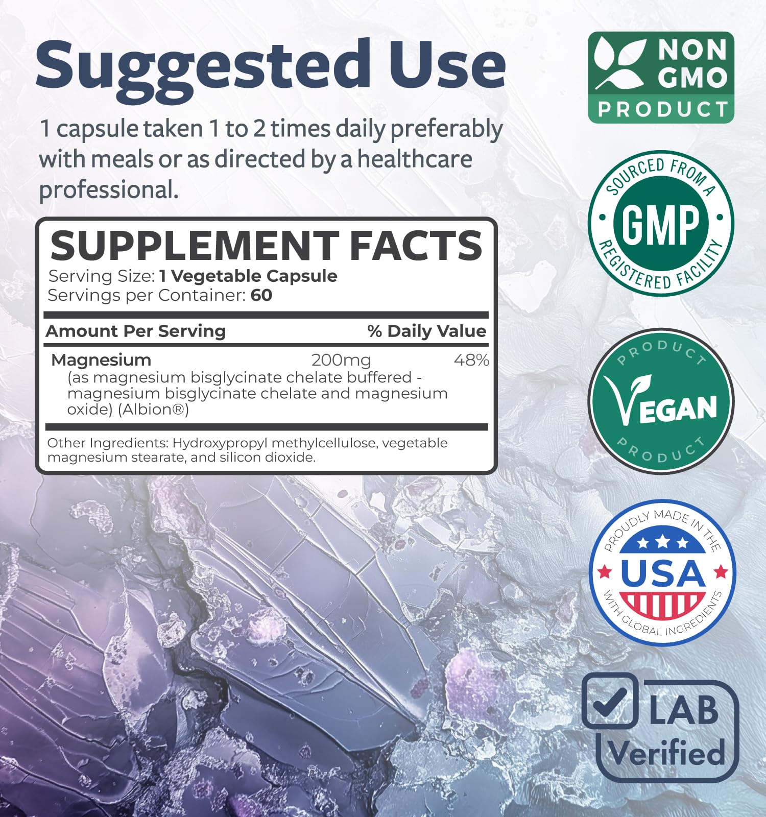 Healths Harmony cápsulas veganas de magnesio, opción libre de crueldad.