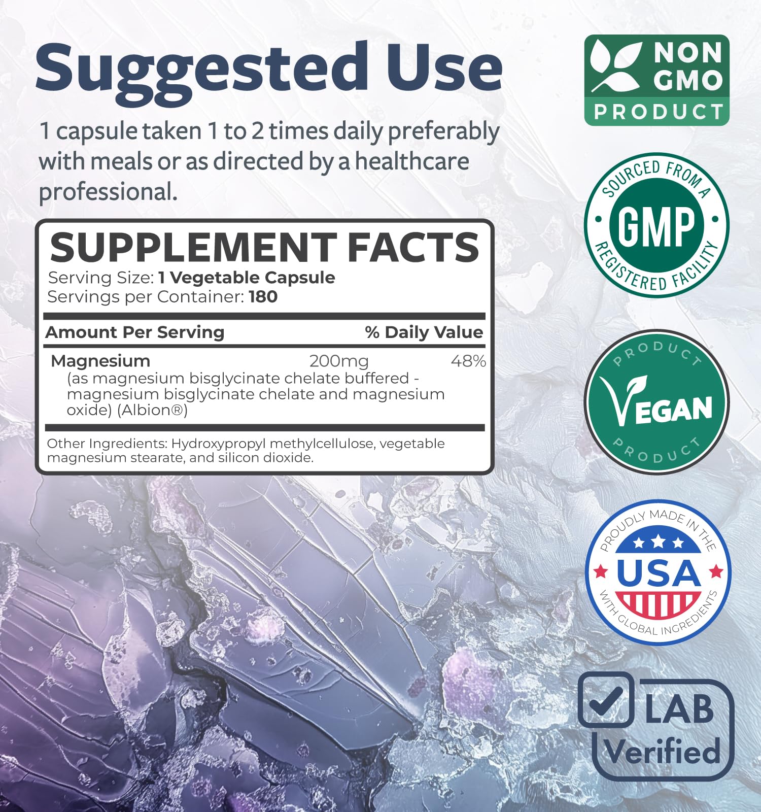 Healths Harmony dosis diaria: una cápsula proporcionan 200 mg.