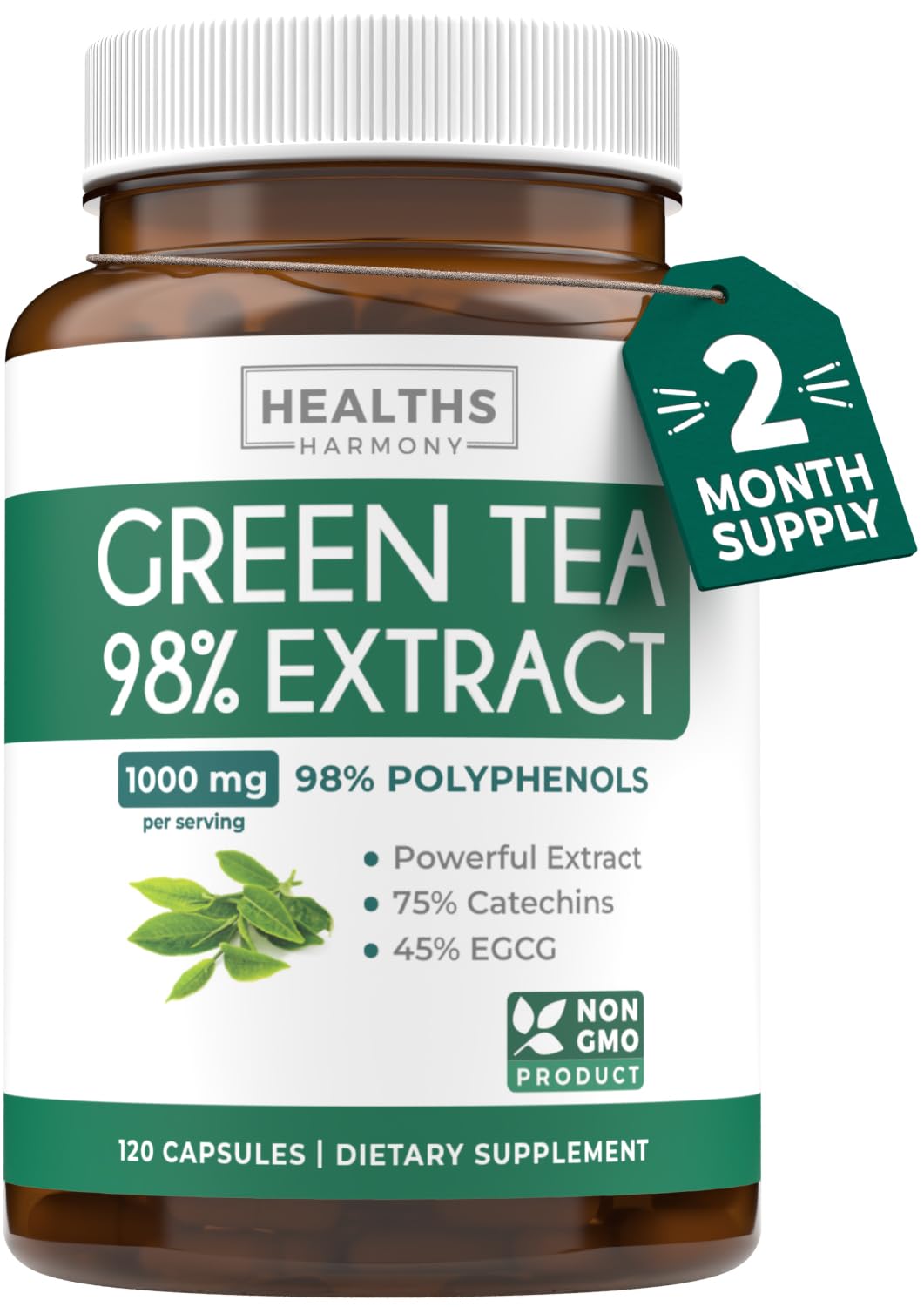 Healths Harmony EGCG cápsulas envase para consumo diario y bienestar