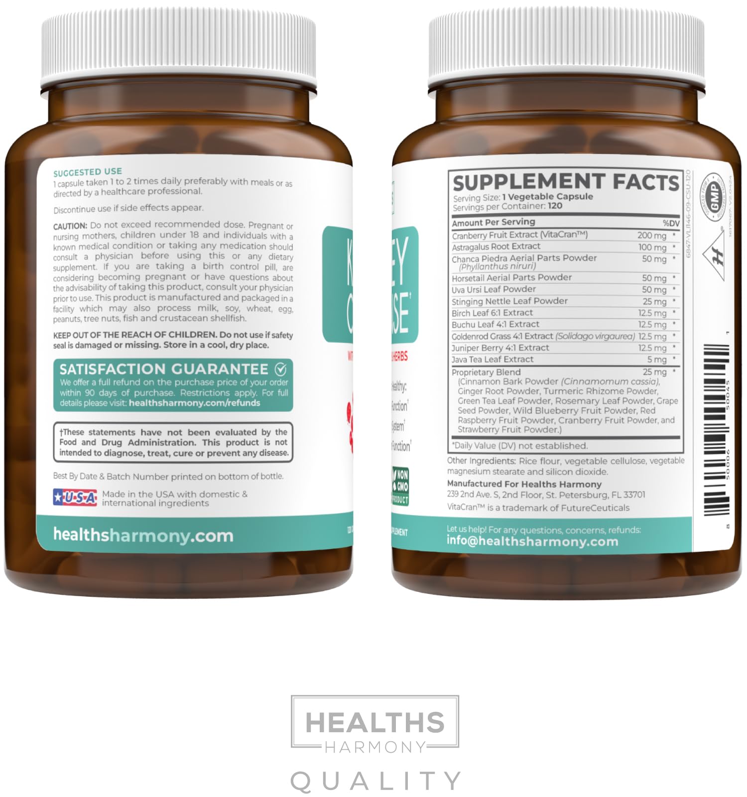Healths Harmony formula-vegetariana-capsulas: opción vegana para bienestar renal