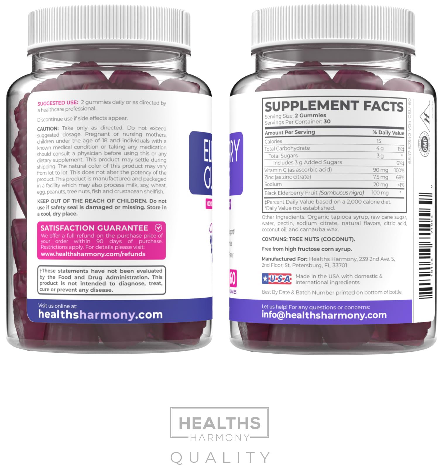 Healths Harmony gominolas de sauco negro sabor frutal y natural