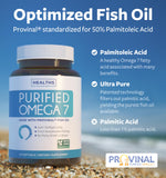 Healths Harmony Omega7 cápsulas, primer plano de dosis diaria para bienestar sostenido.