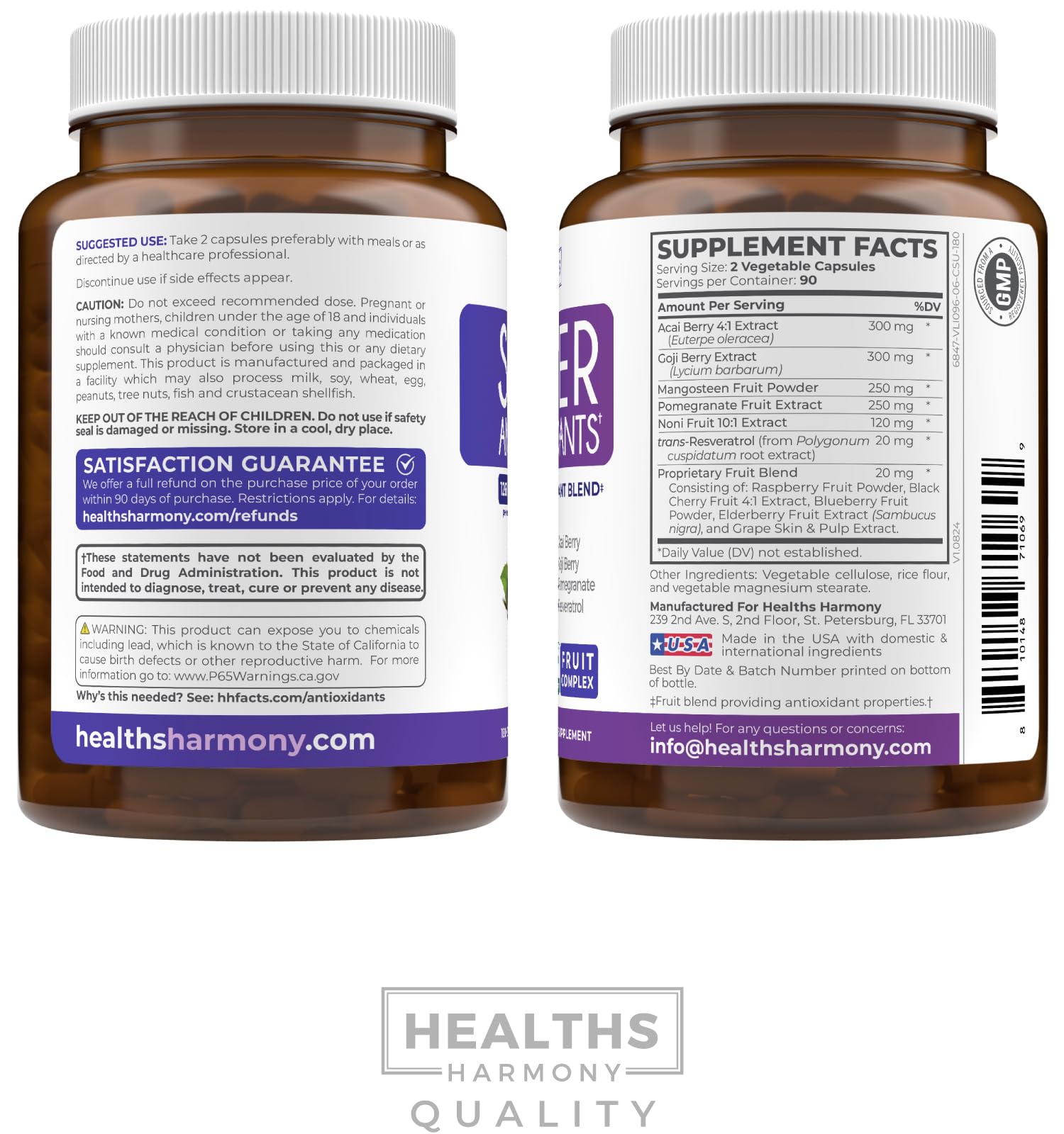 Healths Harmony Presentación 180 cápsulas para cómodo uso diario