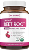 Healths Harmony remolacha orgánica, tabletas de 60 para energía sostenida sin sabor.
