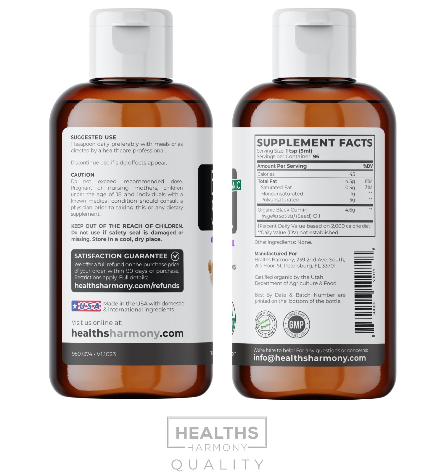 Healths Harmony: textura líquida lista para medir, sin cápsulas.