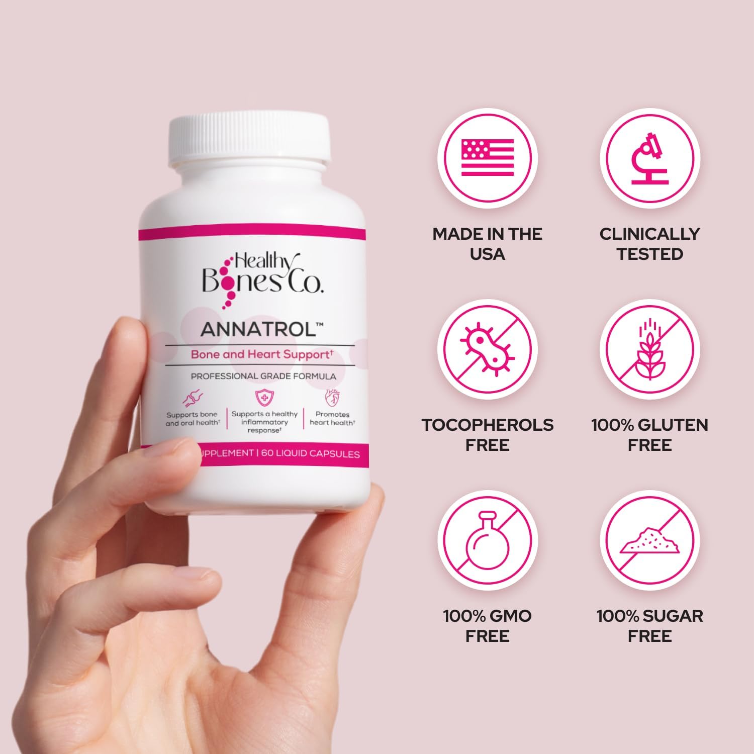Healthy Bones Co. Annatrol – presentación en caja y dosis simplificada