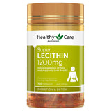 Healthy Care Lecitina 1200 mg: botella de cápsulas para apoyar la digestión de grasas