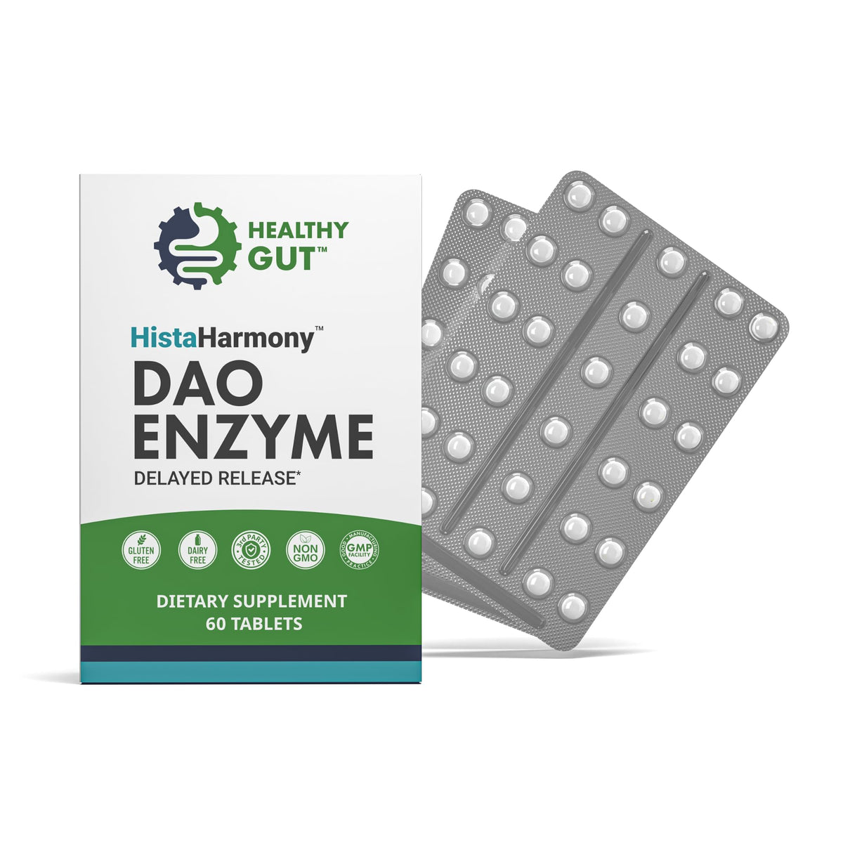 Healthy Gut HistaHarmony: botella con dosificación para uso diario.