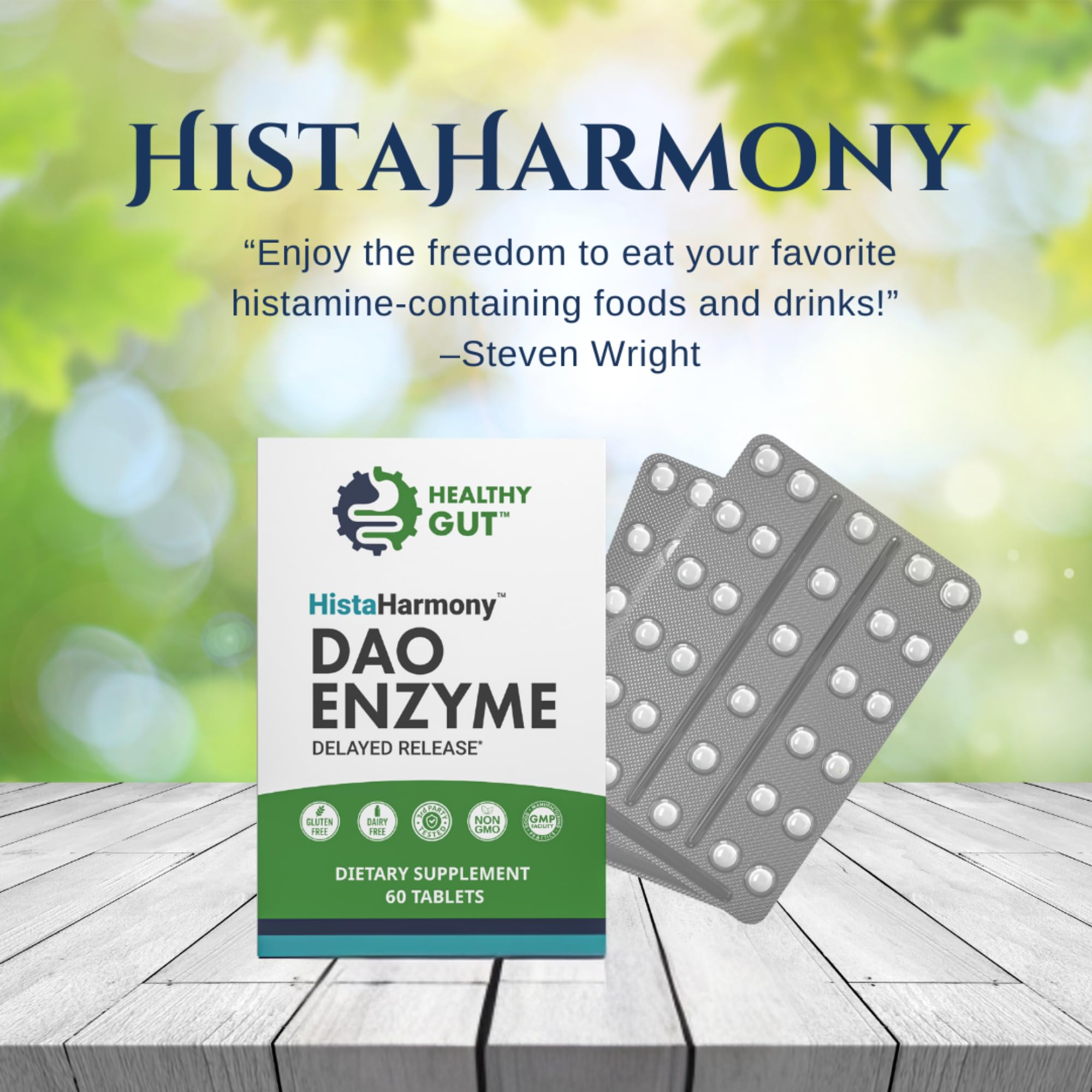 Healthy Gut HistaHarmony: detalle de empaque para compra consciente.