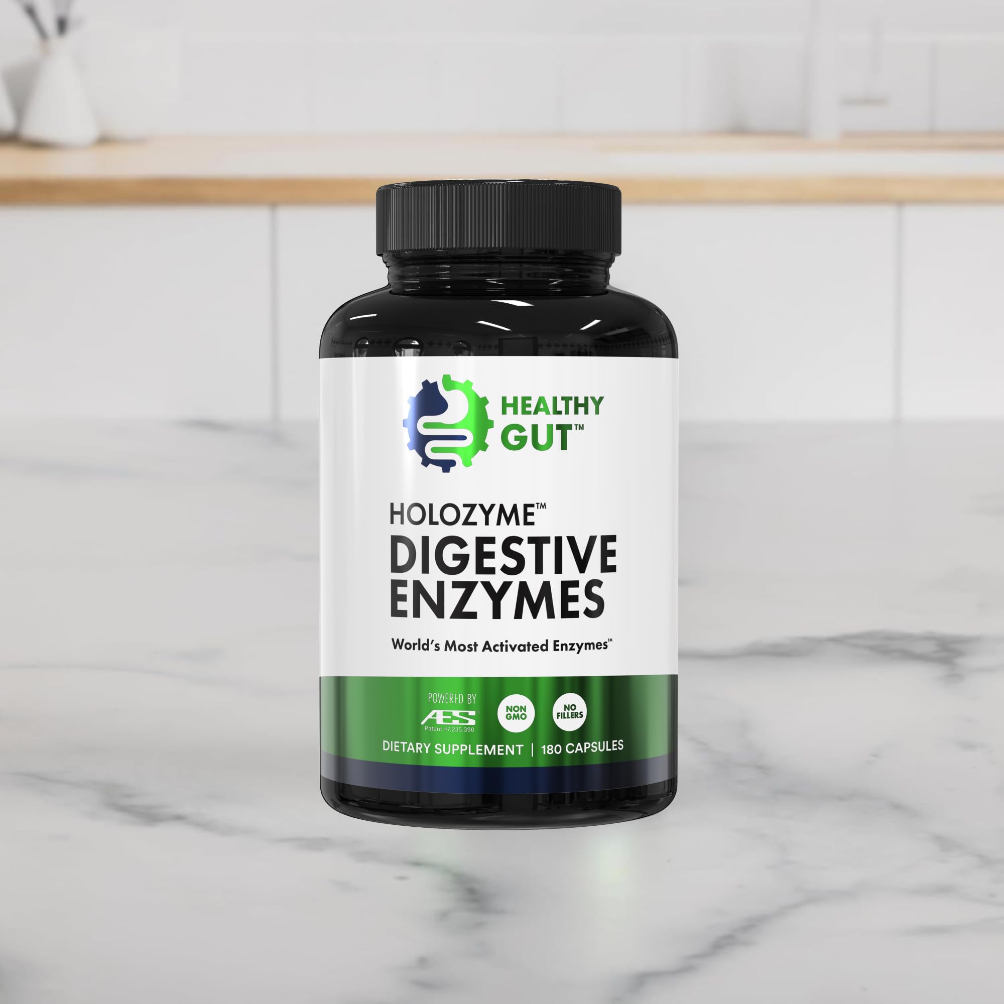 Presentación compacta de Healthy Gut HoloZyme Max para despensa