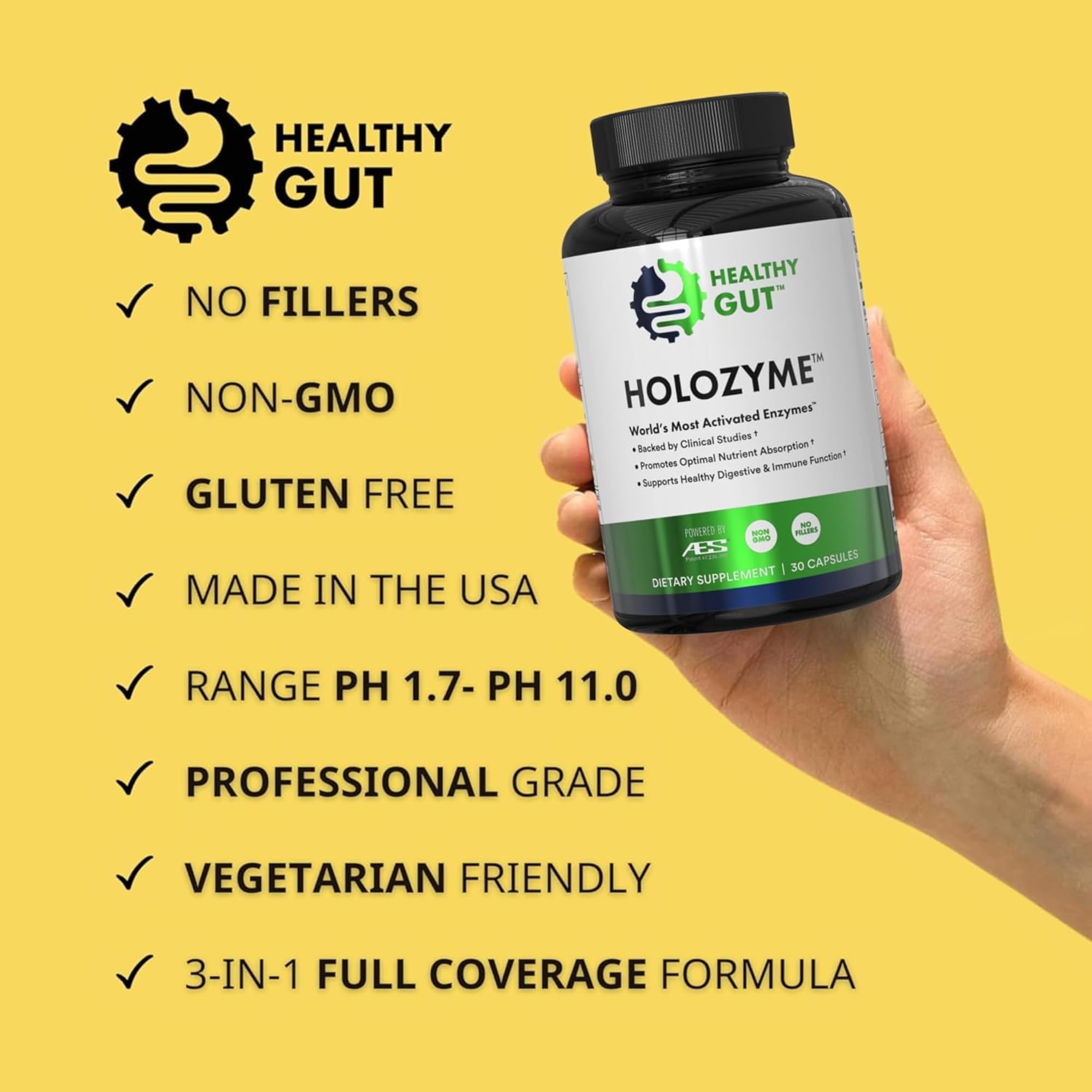 Uso diario en la cena con Healthy Gut HoloZyme Max