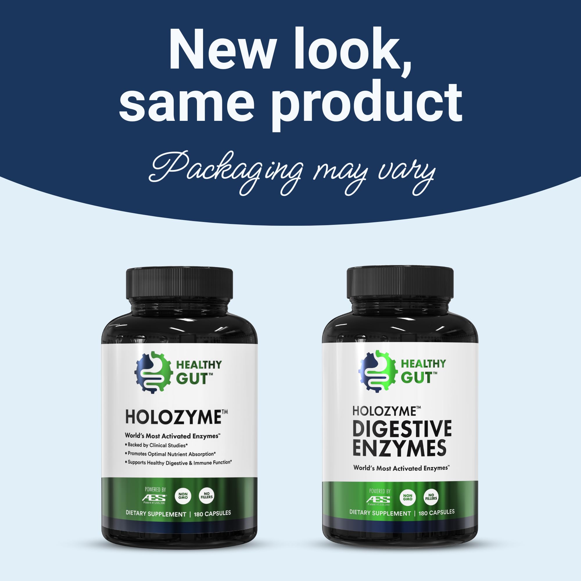 Healthy Gut HoloZyme Max etiqueta clara para revisar ingredientes y uso recomendado.