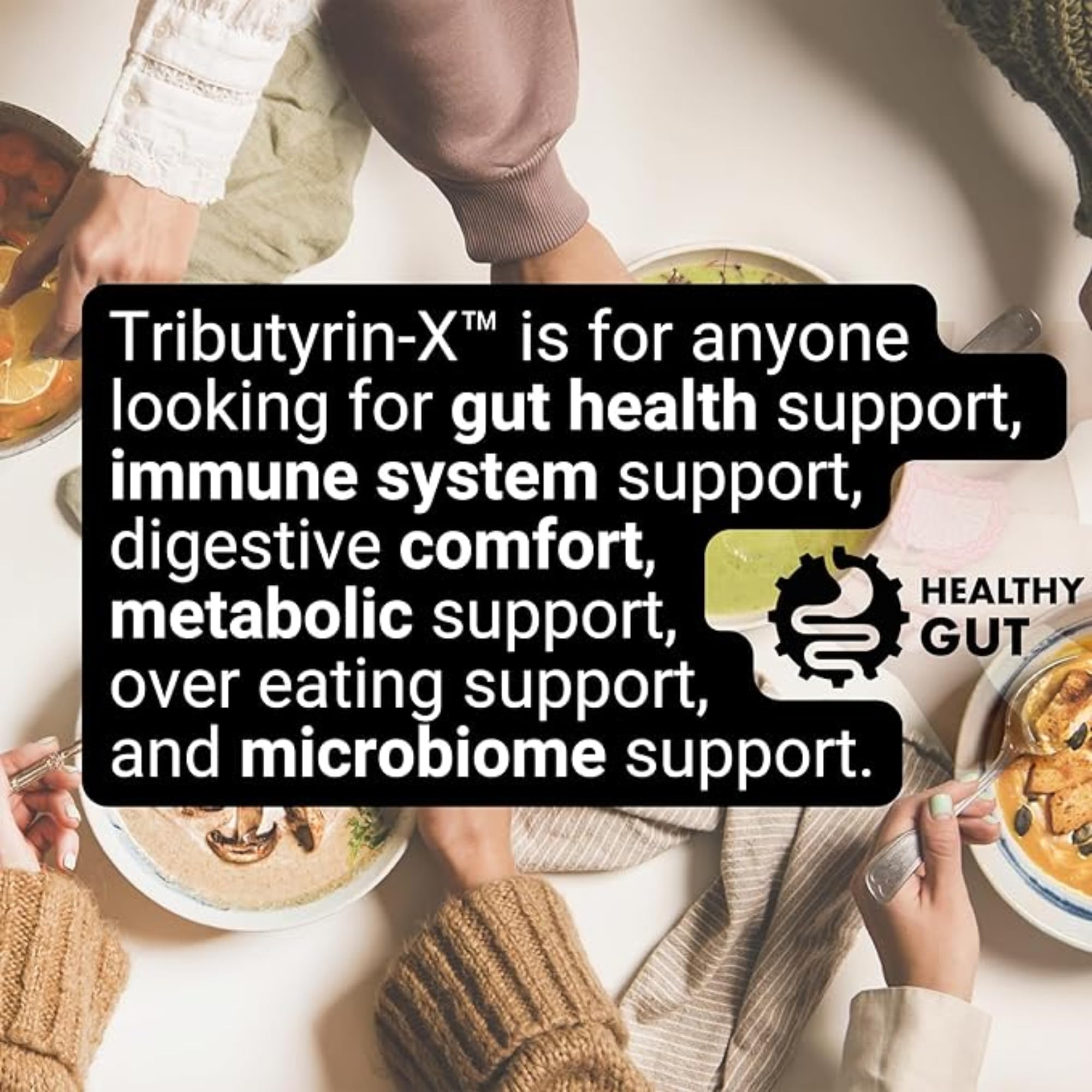 Healthy Gut Tributyrin-X: detalle del logotipo que transmite calidad profesional.