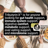 Healthy Gut Tributyrin-X: detalle del logotipo que transmite calidad profesional.