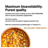 Healthy Gut Tributyrin-X: empaque compacto listo para viajar.